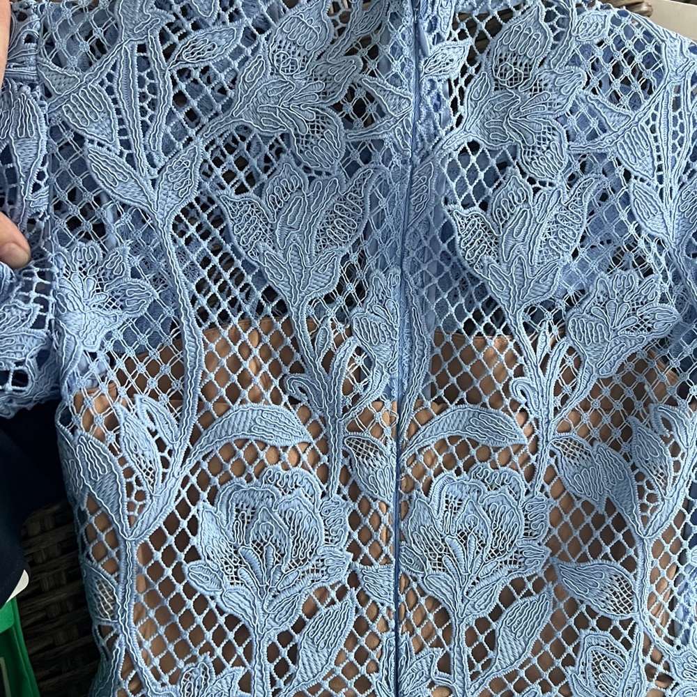 SELF-PORTRAIT Lily Mesh Lace A-Line Midi-Dress Size 0 NWT - Picture 6 of 7